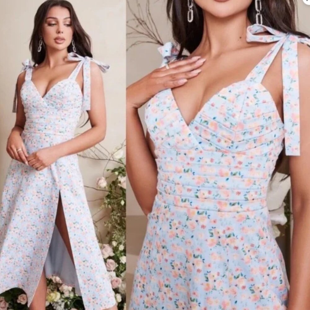 Lavish Alice * Pleated Floral Midi Dress * Size 10